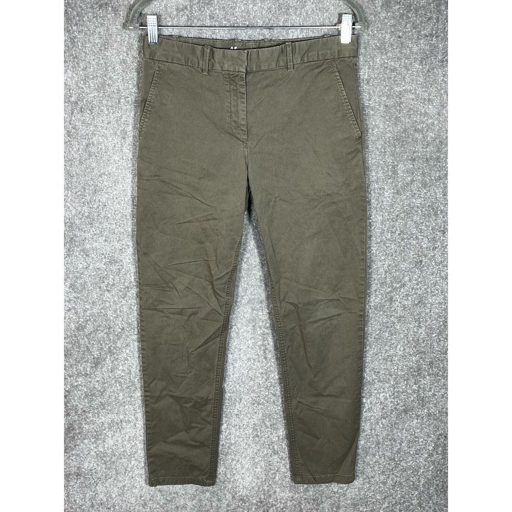 Gap Khakis Broken In Straight Chino Pants Womens Size 2 Green Stretch Pockets